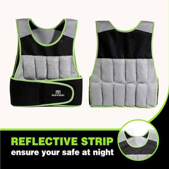 NEW Adjustable 10lb Weighted Vest Women Men with Reflective Design - Picture 4 of 12